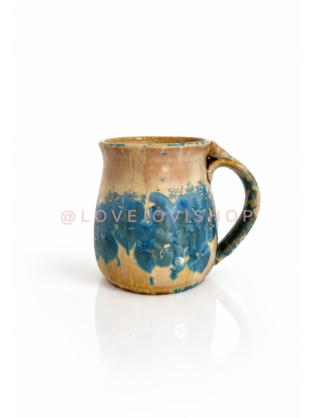 Artisan | Blue Crystaline Ceramic Mug Signed | Camel Glaze Hand Crafted Studio